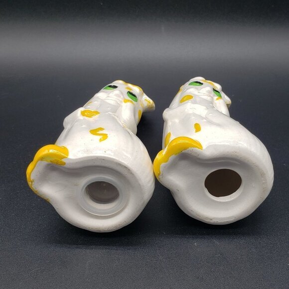 MCM Anthropomorphic White Yellow Cucumber Ceramic Salt & Pepper Shaker AS IS - Picture 3 of 9